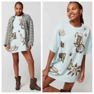 Urban Outfitters T-Shirt Dress Bitmap Nature